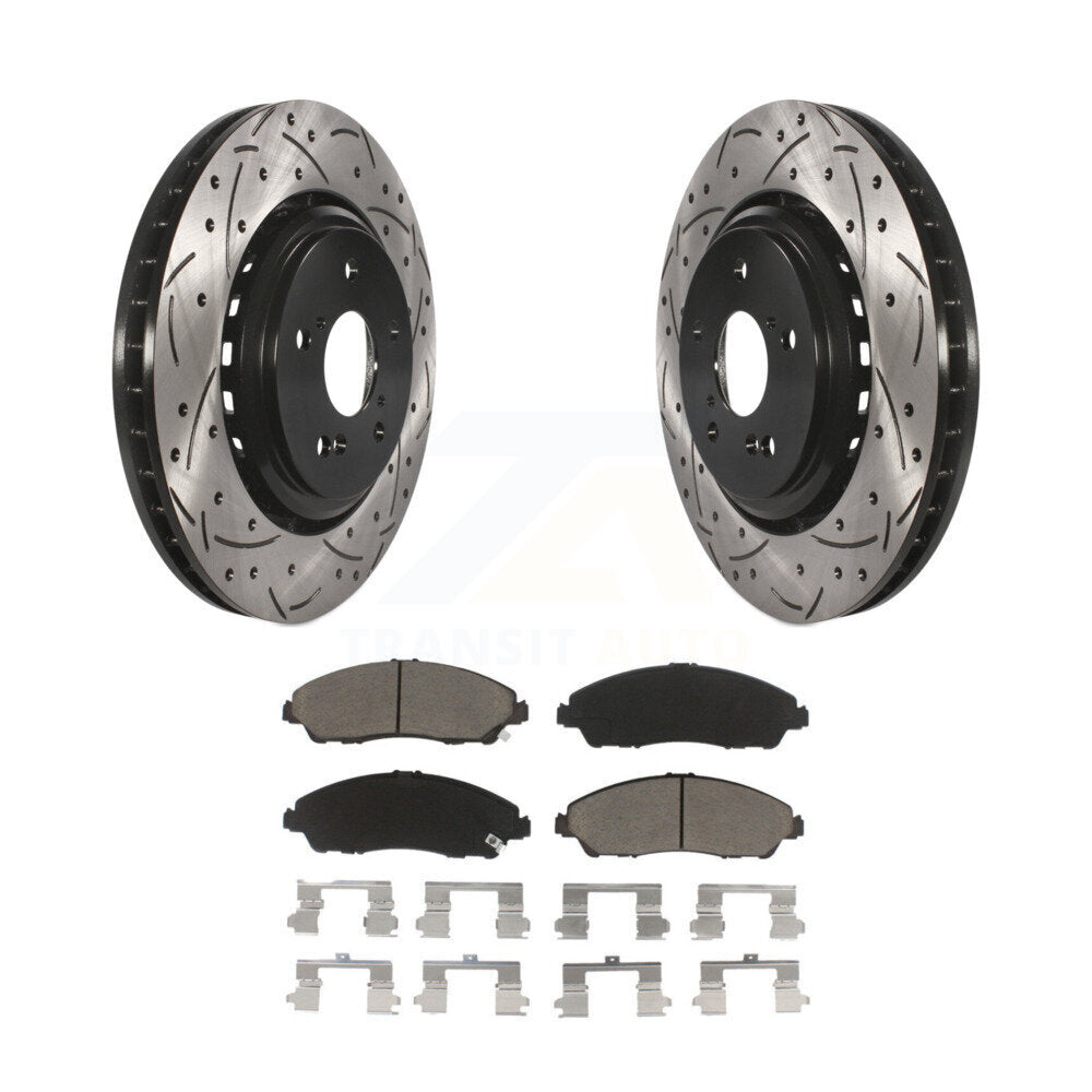 Kit de plaquettes en céramique pour Rotor de frein à disque, fente de perçage à revêtement avant, pour Acura MD 2014 – 2016