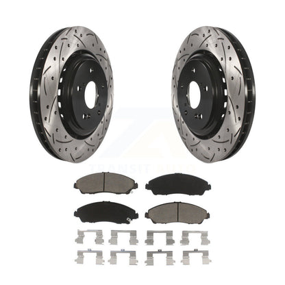 Kit de plaquettes en céramique pour Rotor de frein à disque, fente de perçage à revêtement avant, pour Acura MD 2014 – 2016