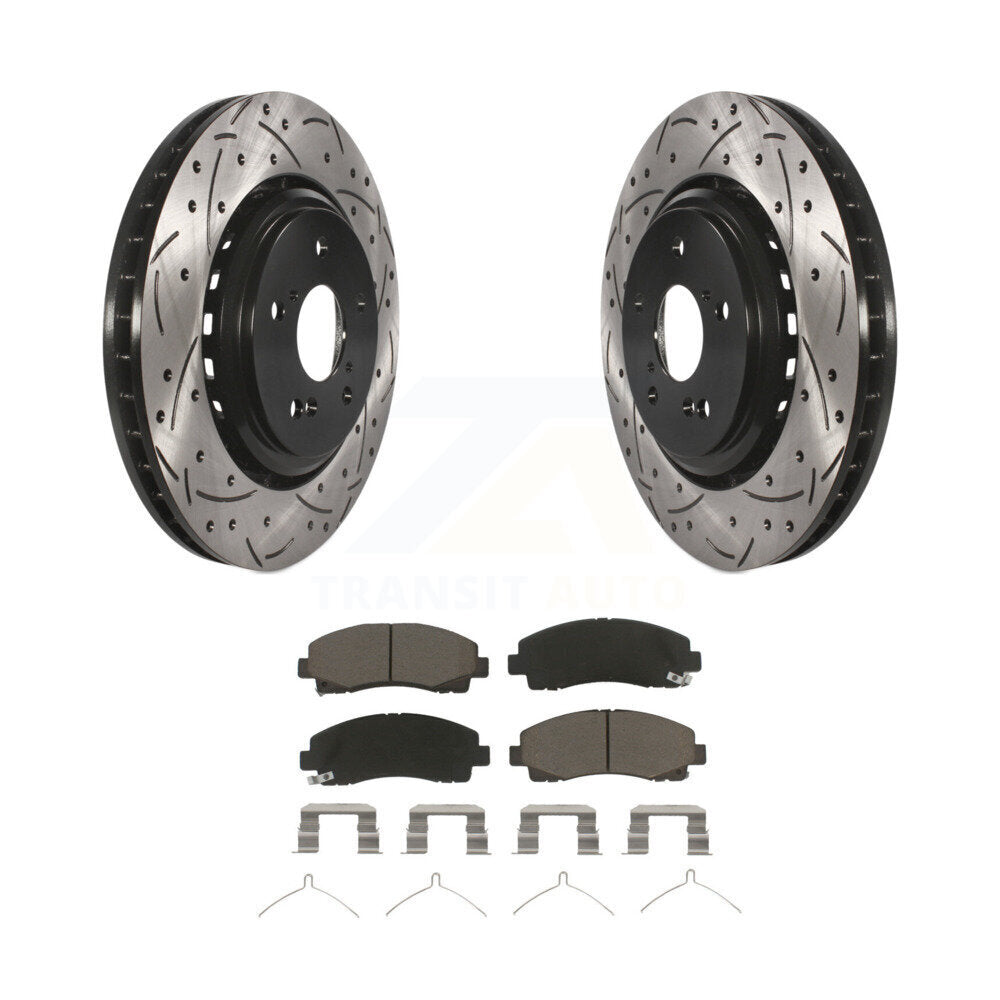 Kit de plaquettes en céramique pour Rotor de frein à disque, fente de perçage à revêtement avant, pour Acura TL 2015 – 2020