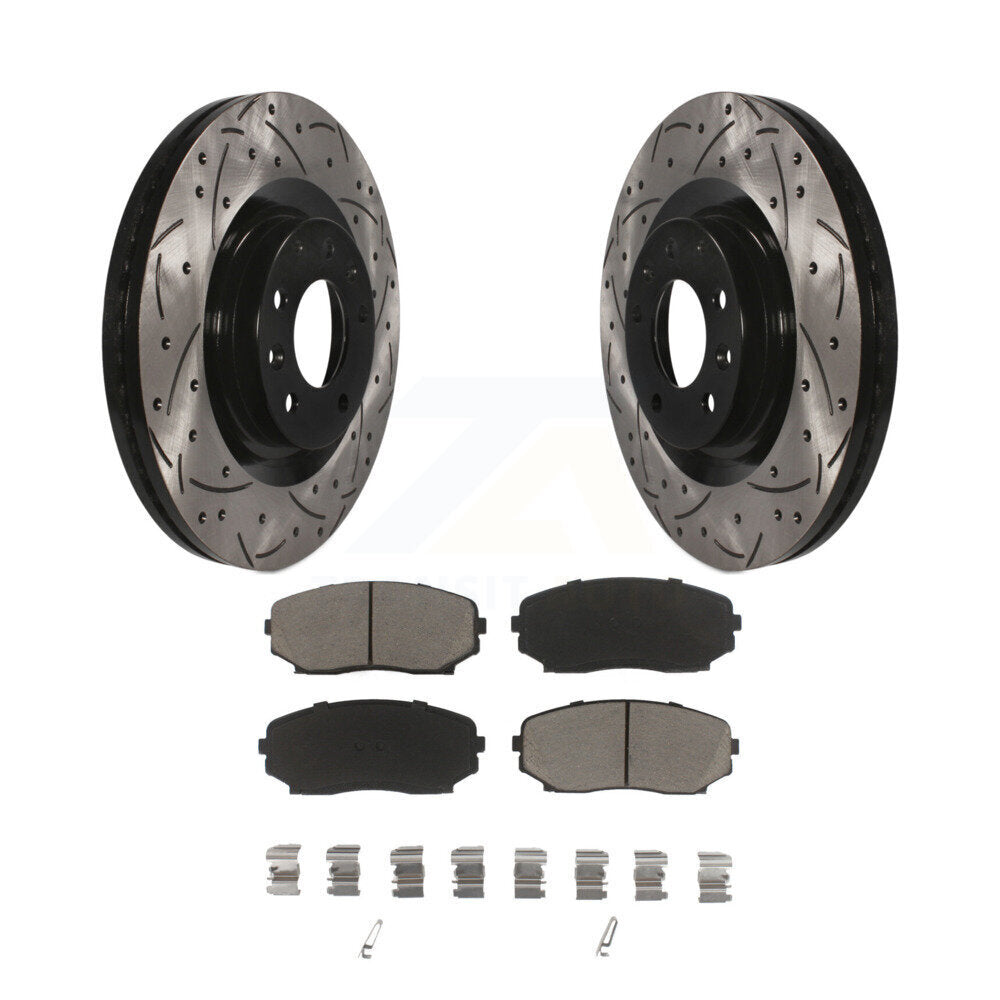 Kit de plaquettes en céramique pour rotors de frein à disque, fente de perçage pour manteau avant, pour Mazda CX-2007 – 2015