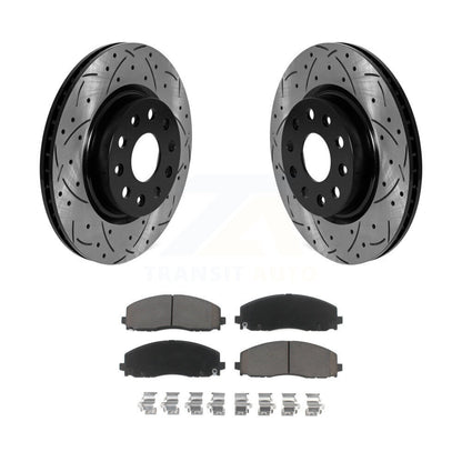 Kit de protection en céramique de rotors de frein à disque fendus percés avant enduits pour Jeep Wrangle