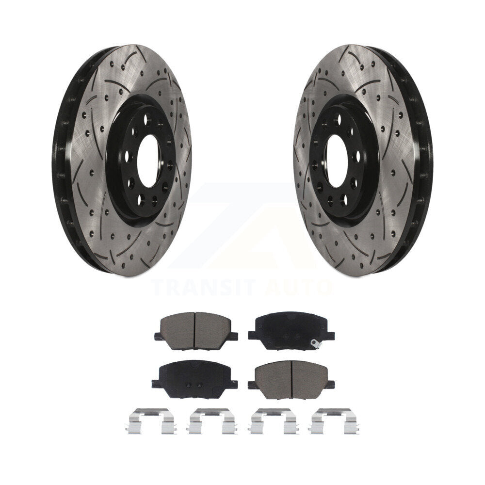 Kit de plaquettes en céramique pour Rotor de frein, fente de perçage avant, pour Jeep Compass Renegade Fiat 500