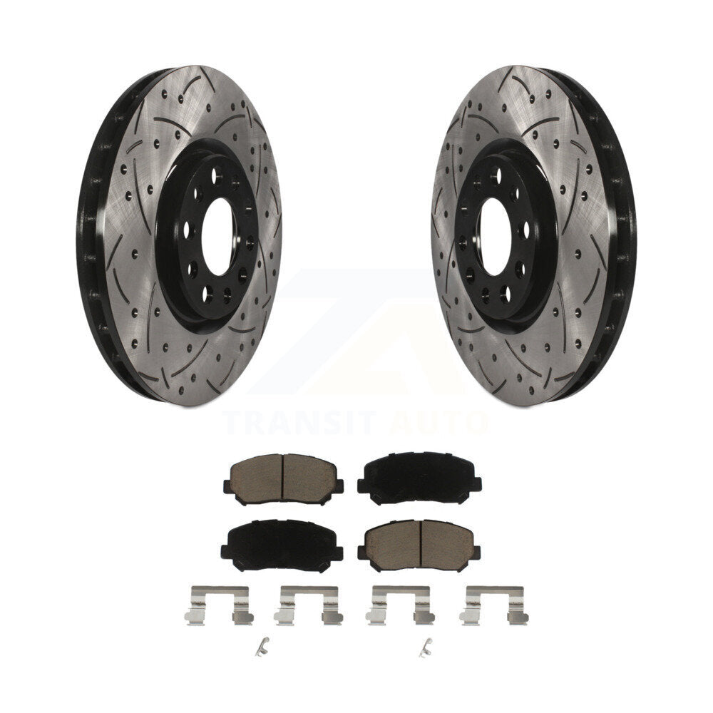 Kit de plaquettes de frein en céramique, Rotors de frein à disque à fente avant percée pour Chrysler 200 Dodge Dar