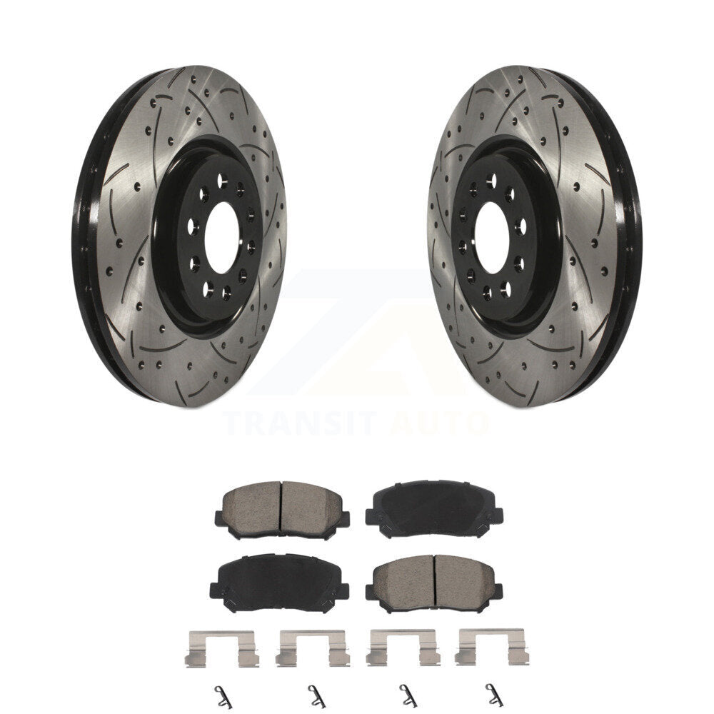 Kit de plaquettes en céramique pour Rotor de frein à disque, fente de perçage avant, pour Jeep Cherokee Chrysler 20
