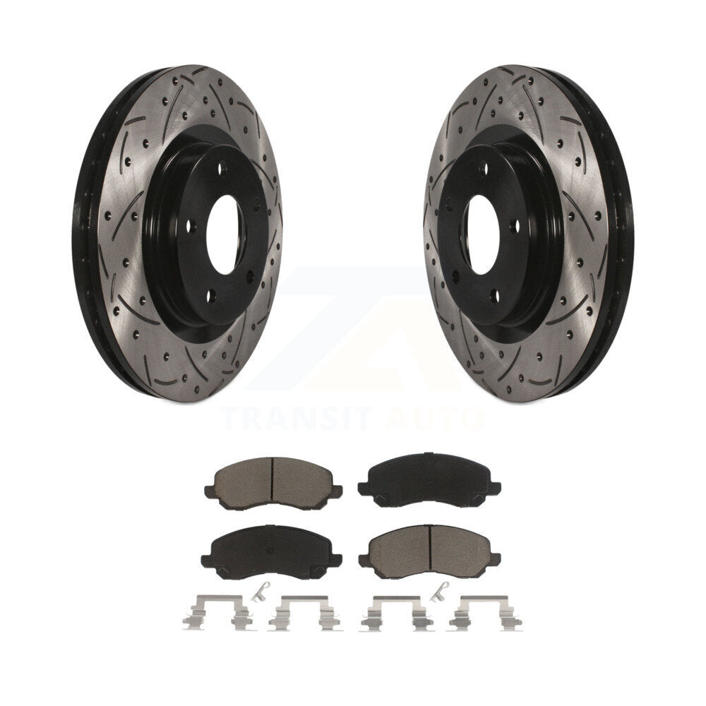 Kit de plaquettes de frein en céramique, Rotor de frein à fente avant percé, pour Mitsubishi Jeep RVR Outlande