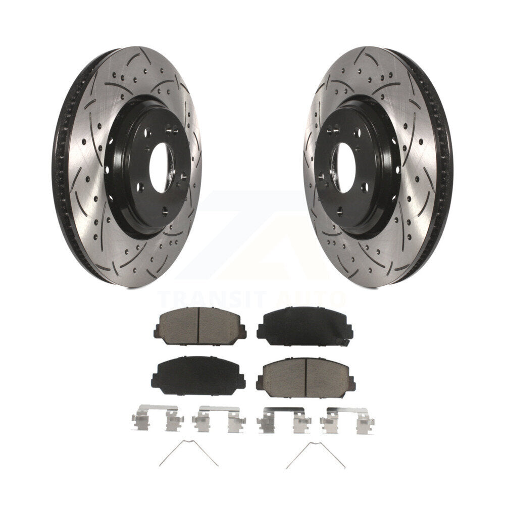 Kit de plaquettes de frein en céramique, Rotors de frein à fente avant percés pour Honda Civic Accord Acura IL