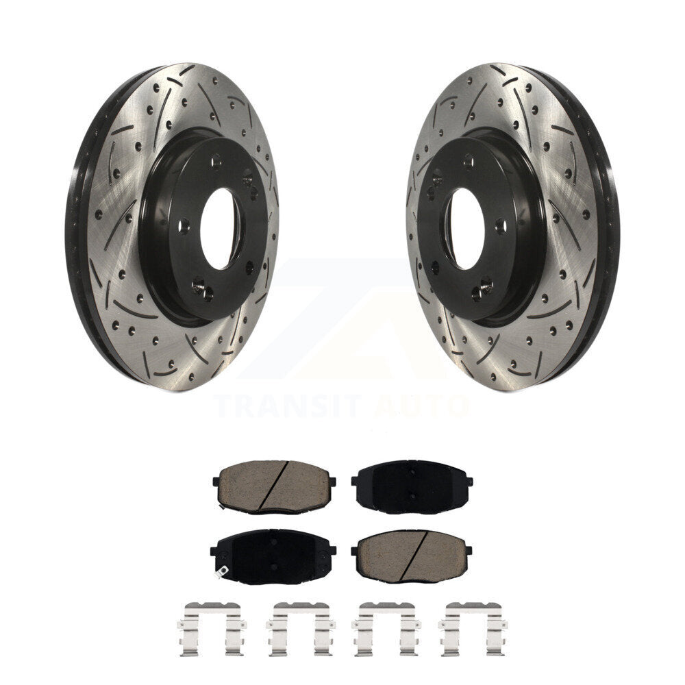 Kit de plaquettes en céramique pour Rotors de frein à fente avant, pour Kia Hyundai Kona Forte Soul G