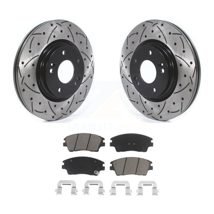 Kit de plaquettes en céramique pour Rotor de frein à disque, fente de perçage avant, pour Hyundai Elantra Tucson Ki