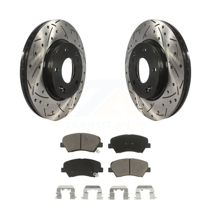 Kit de plaquettes de frein en céramique, Rotors de frein à fente avant percés pour Hyundai Elantra GT Kia Fort