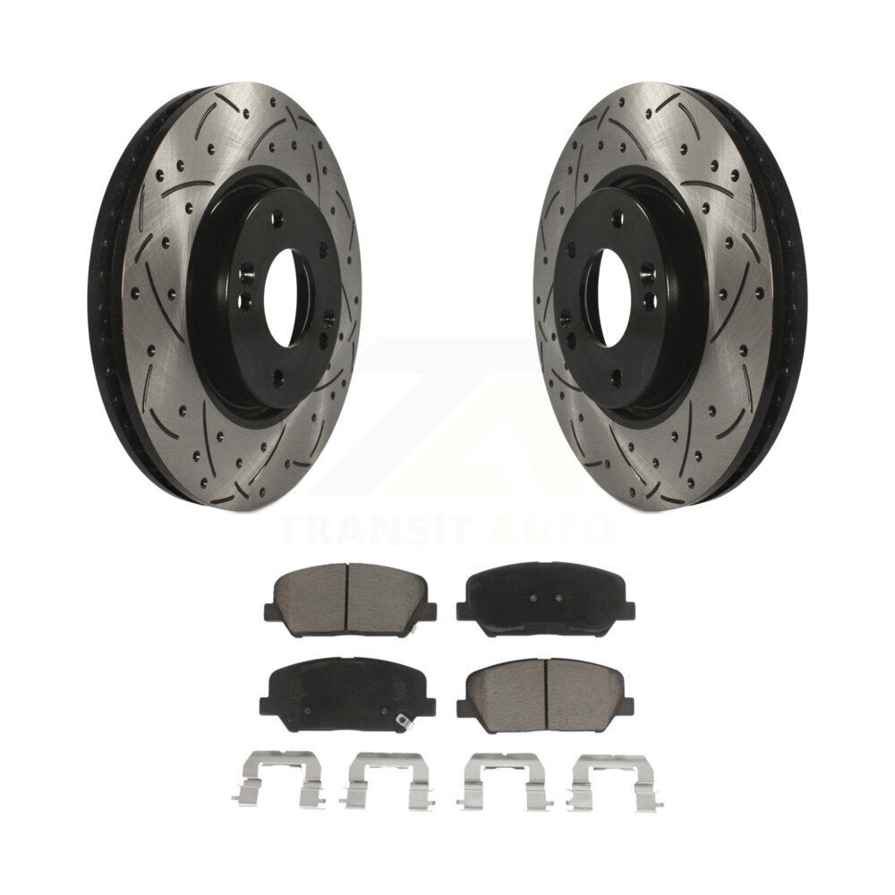Kit de plaquettes en céramique pour Rotor de frein à disque, fente de perçage pour manteau avant, pour Kia Forte Forte5 Kou