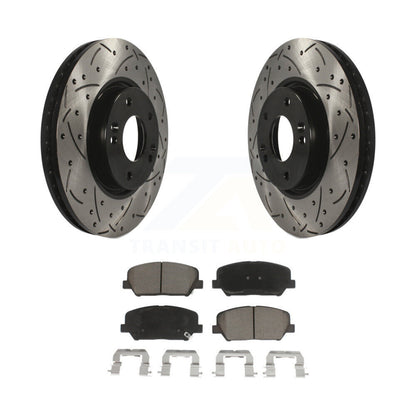 Kit de plaquettes en céramique pour Rotor de frein à disque, fente de perçage pour manteau avant, pour Kia Forte Forte5 Kou
