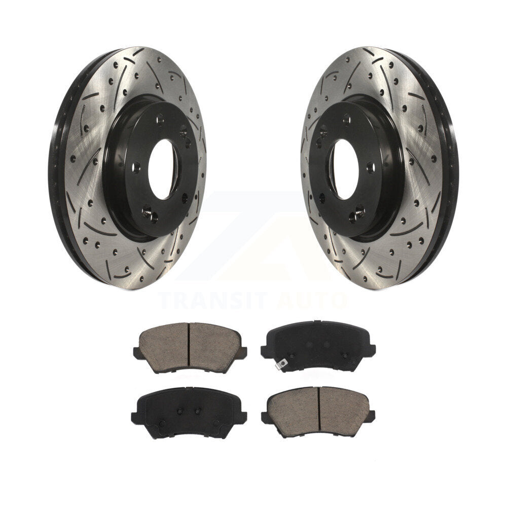 Kit de plaquettes de frein en céramique, Rotors de frein à fente avant percés pour Kia Forte Hyundai Elantra G