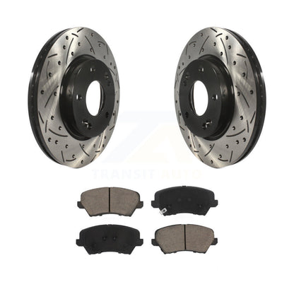 Kit de plaquettes de frein en céramique, Rotors de frein à fente avant percés pour Kia Forte Hyundai Elantra G