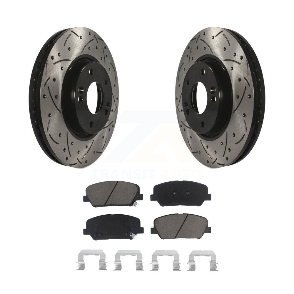 Kit de plaquettes en céramique pour Rotor de frein à fente avant percée, pour Hyundai Veloster Turbocharge