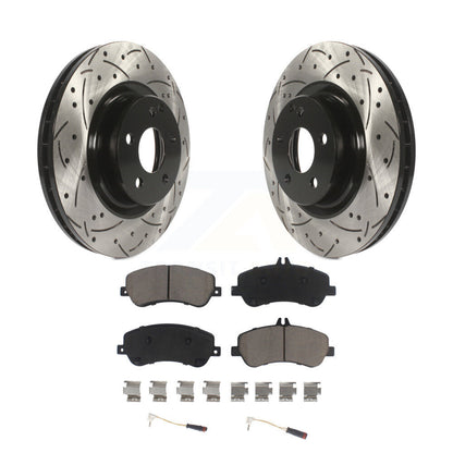 Rotor de frein à fente percée avant et Kit de plaquettes en céramique pour Mercedes-Benz GLK350 GLK25