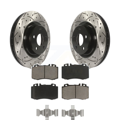 Rotor de frein à fente percée avant et Kit de plaquettes en céramique pour Mercedes-Benz CLS550 CLS50