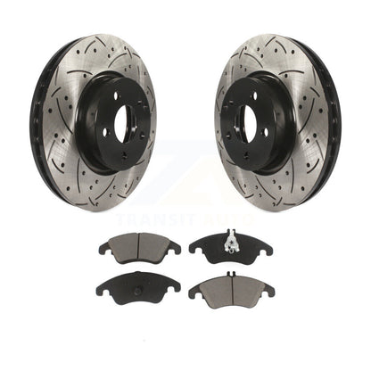Kit de plaquettes de frein en céramique, Rotors de frein à fente avant percés pour Mercedes-Benz C300 E350 C35