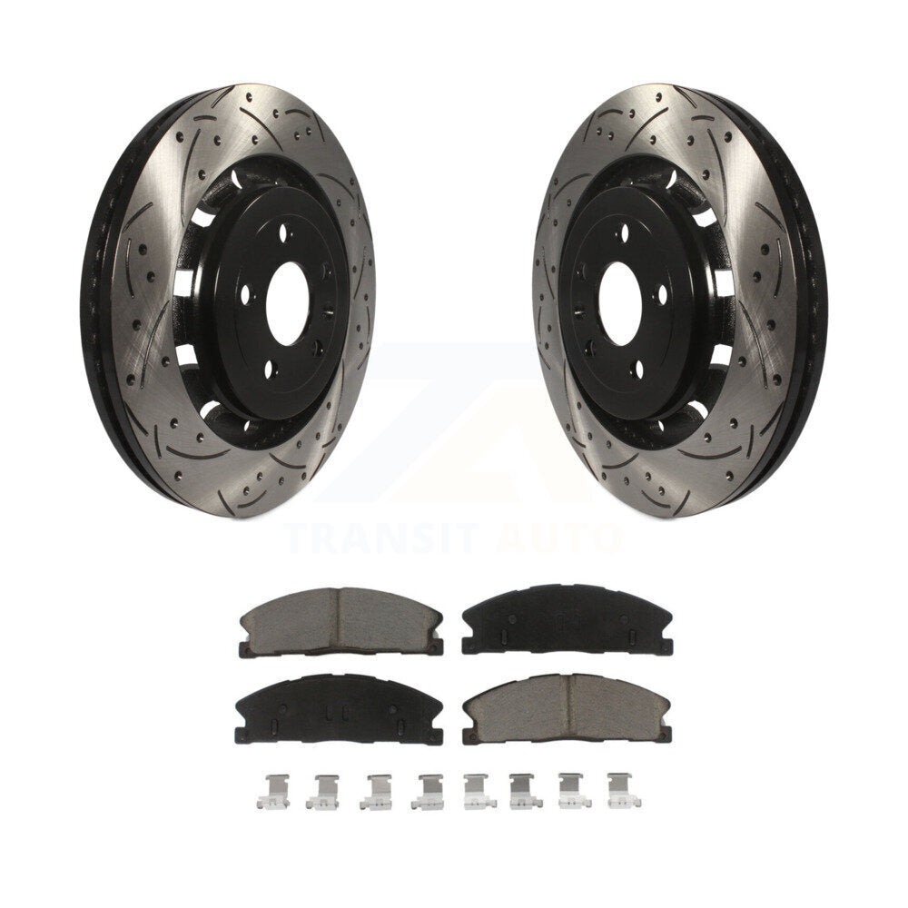Kit de plaquettes en céramique pour Rotor de frein, fente de perçage avant, pour Ford Explorer Flex Taurus Seda