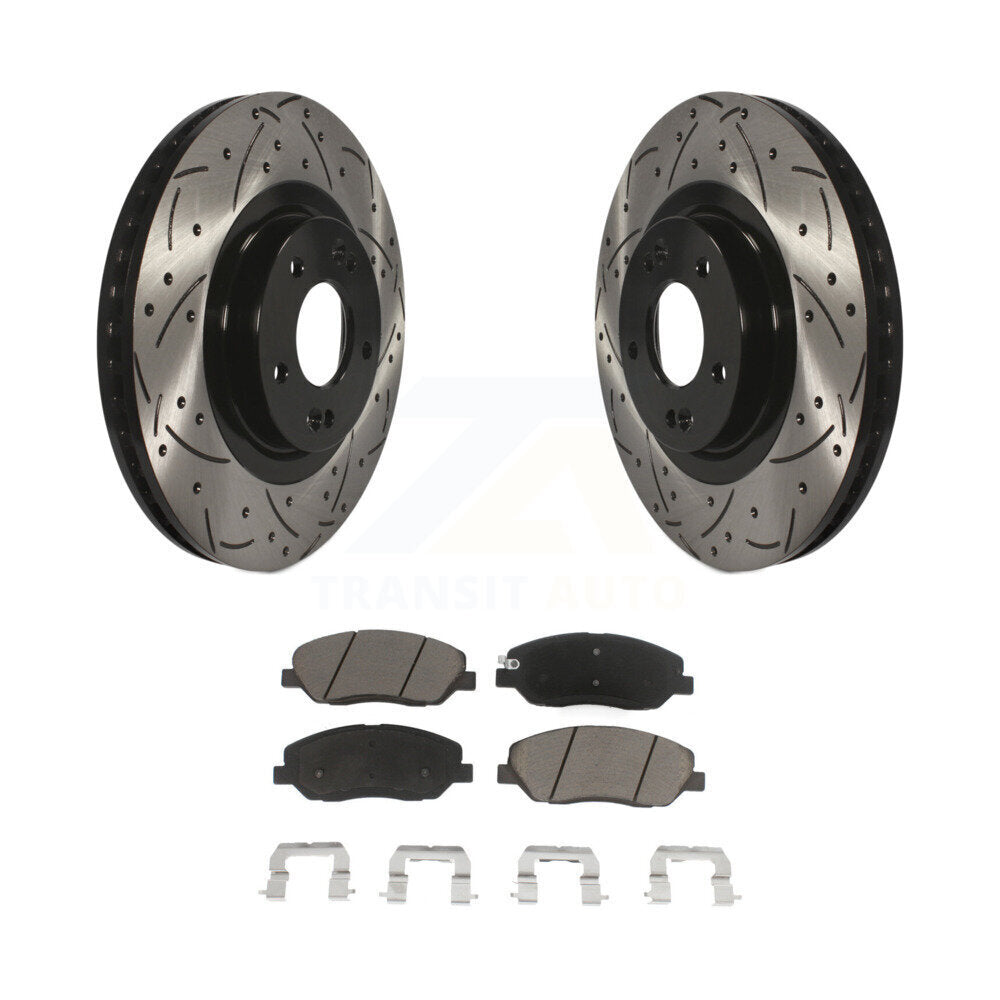 Kit de plaquettes en céramique pour Rotor de frein à disque, fente avant percée, pour Hyundai Santa Fe XL 3.3