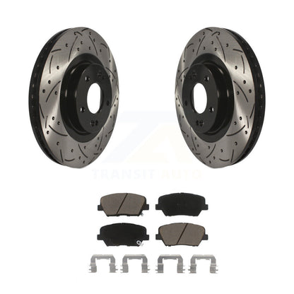 Kit de plaquettes de frein en céramique, Rotors de frein à fente avant percés pour Kia Sorento Hyundai Santa F