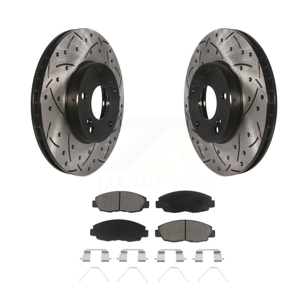 Kit de plaquettes en céramique pour Rotor de frein à fente avant percée, pour Honda Civic Tourin 2014 – 2015
