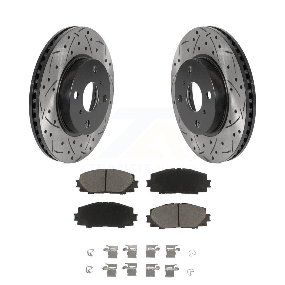 Kit de plaquettes en céramique pour Rotor de frein à fente avant percée, pour Toyota Yaris Prius C Scion i