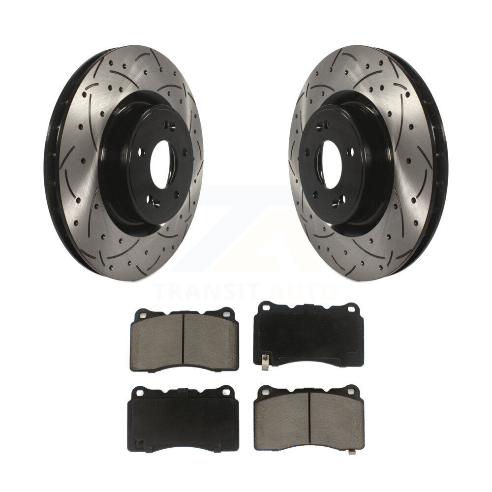Kit de plaquettes en céramique pour Rotor de frein à disque, fente de perçage pour manteau avant, pour Hyundai Genesis Coup