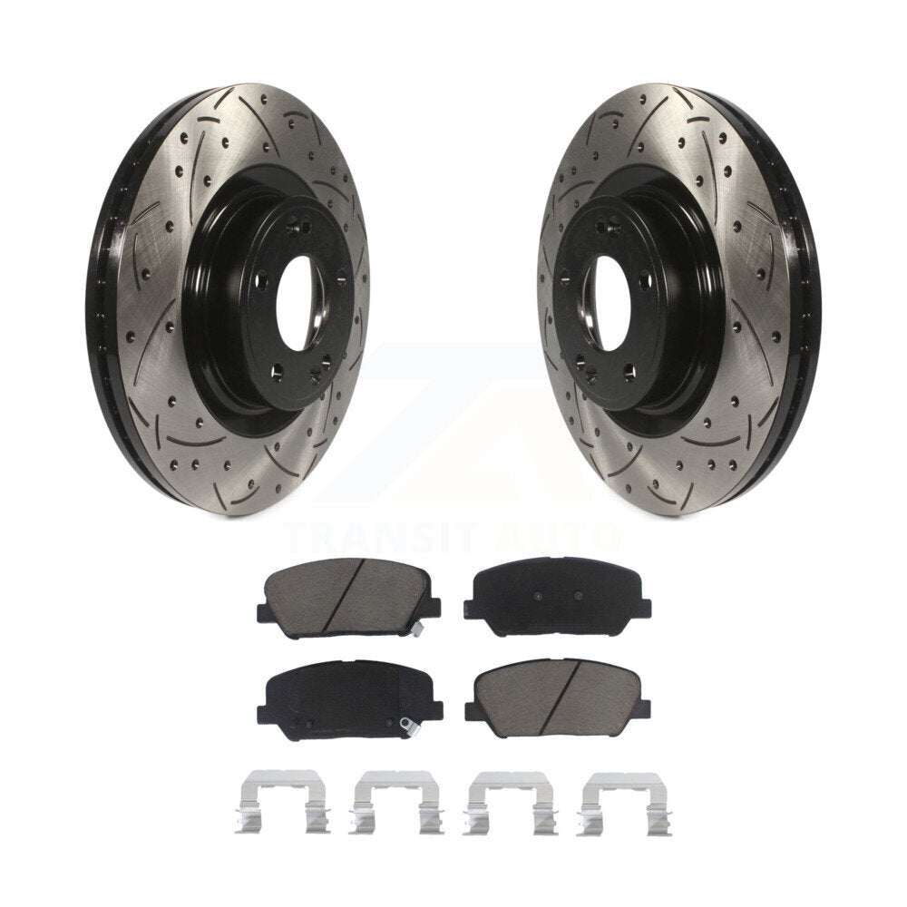 Kit de plaquettes en céramique pour Rotor de frein à disque, fente de perçage pour manteau avant, pour Hyundai Genesis Coup