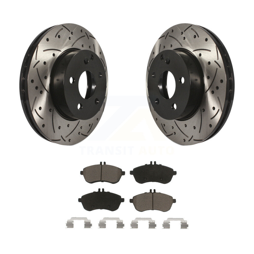 Kit de plaquettes de frein en céramique, Rotors de frein à fente avant percés pour Mercedes-Benz C300 C250 C23