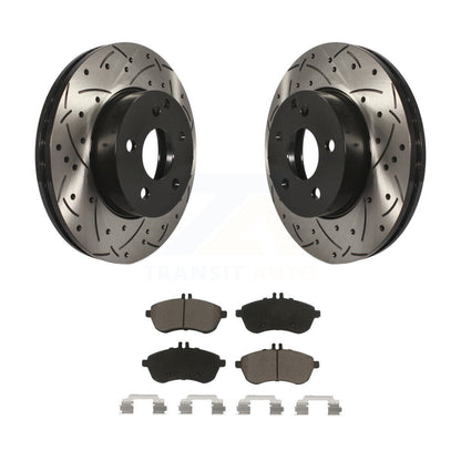 Kit de plaquettes de frein en céramique, Rotors de frein à fente avant percés pour Mercedes-Benz C300 C250 C23