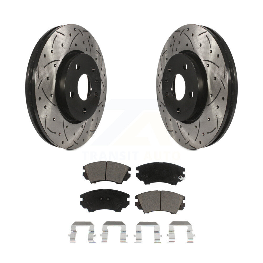 Kit de plaquettes de frein en céramique, Rotors de frein à fente avant percés pour Chevrolet Camaro GMC Terrai