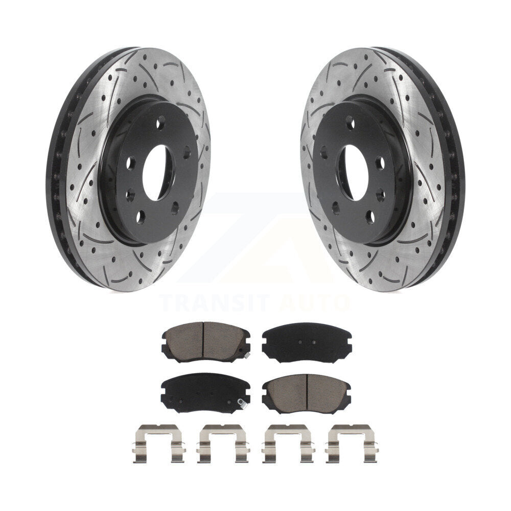 Kit de plaquettes de frein en céramique, Rotors de frein à fente avant percés pour Chevrolet Malibu Buick Rega