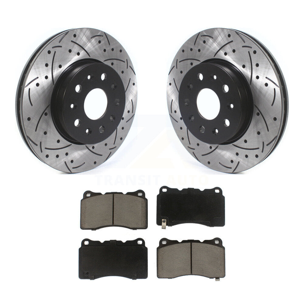 Kit de plaquettes en céramique pour Rotor de frein, fente avant percée, pour Chevrolet Camaro Cadillac CT