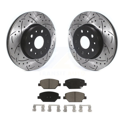 Kit de plaquettes en céramique pour rotors de frein à disque à fente forée avec revêtement avant pour Chevrolet Camar
