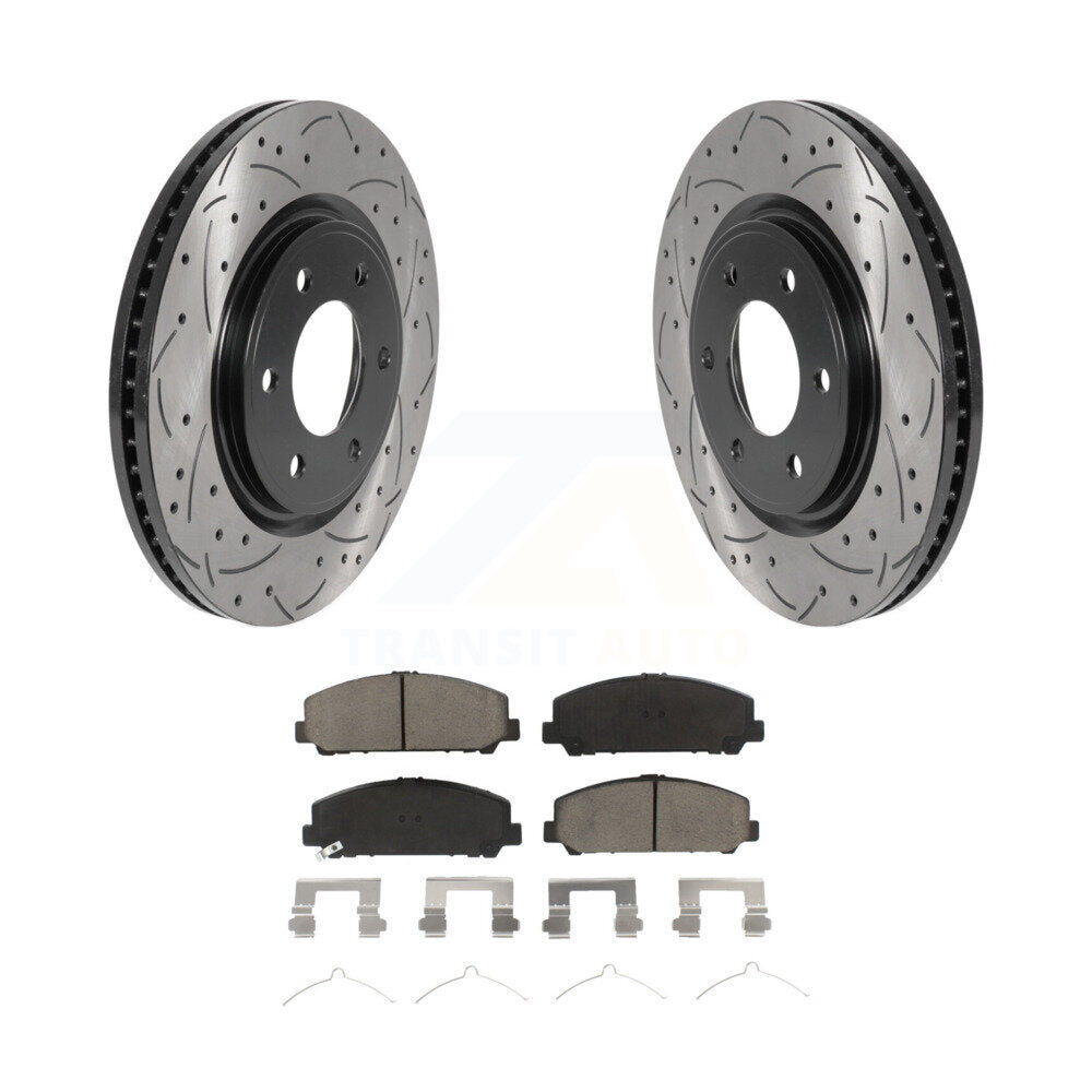 Kit de plaquettes de frein en céramique, Rotors de frein à fente avant percés pour Nissan TITAN INFINITI Armad