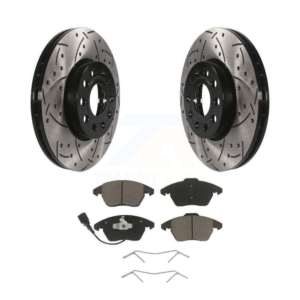 Kit de plaquettes en céramique pour Rotor de frein, fente de perçage avant, pour Volkswagen Jetta Golf Beetle A
