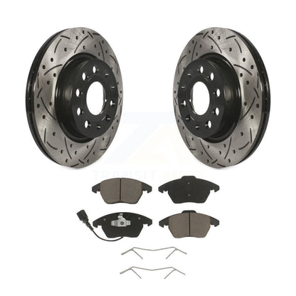 Kit de plaquettes en céramique pour Rotors de frein à fente de forage avant, pour Volkswagen GTI Audi A3 Quattr