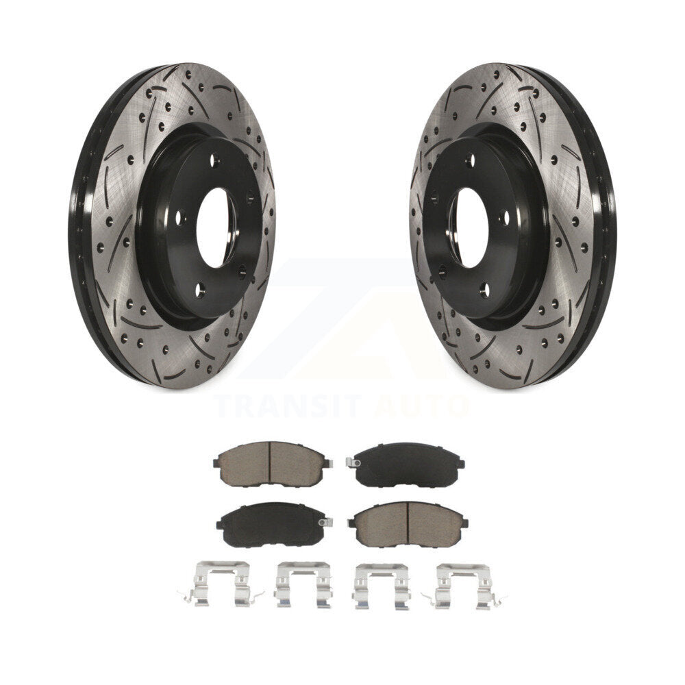 Kit de protection en céramique de rotors de frein à disque fendus percés avant enduits pour Nissan Sentr