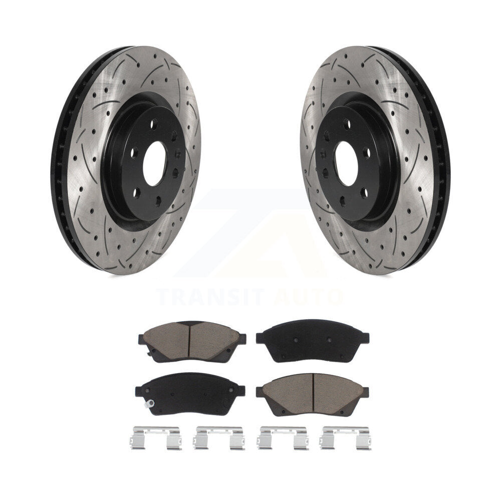 Kit de Rotor de frein à disque et de plaquettes en céramique, fente avant percée, pour Cadillac SRX Saab 9-4