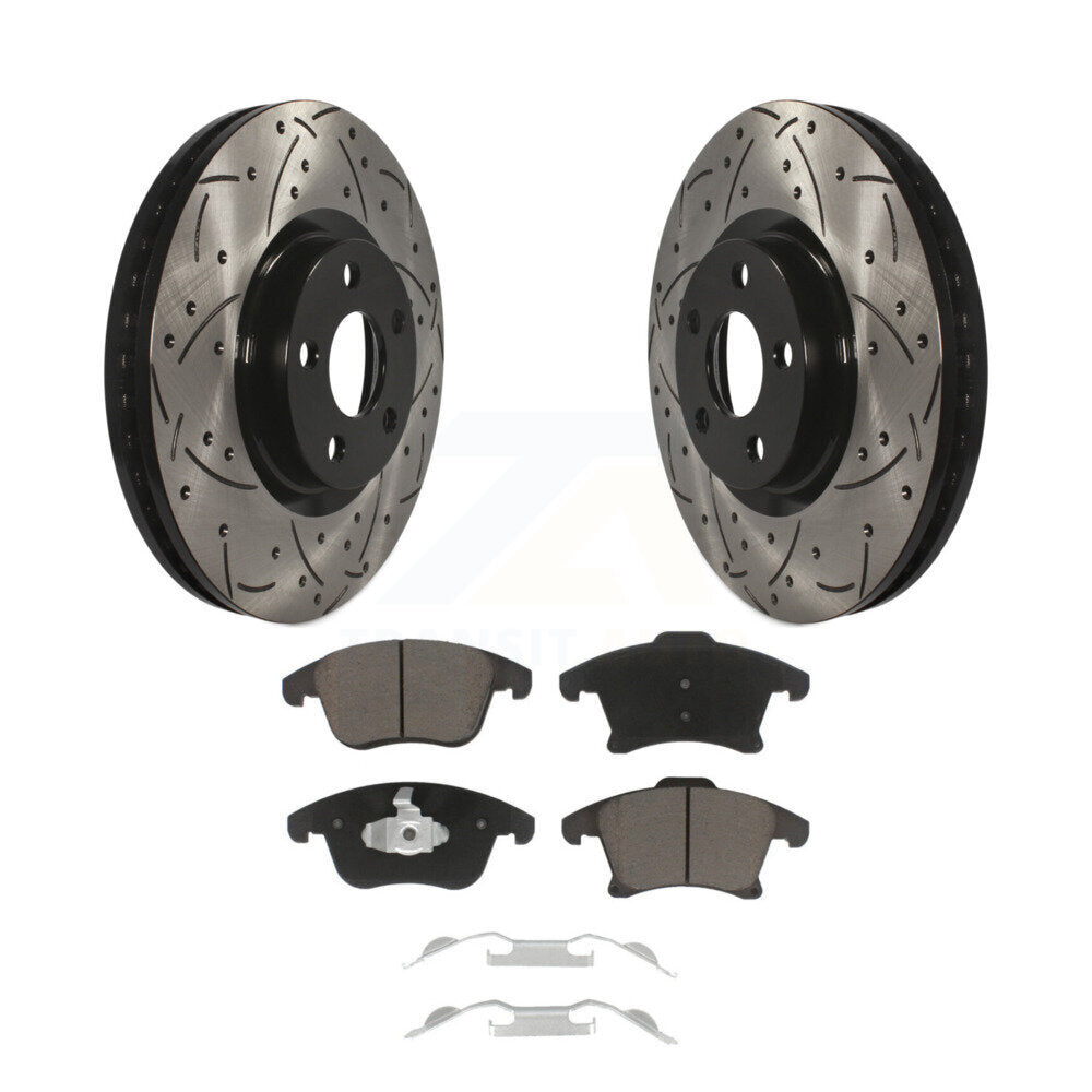 Kit de plaquettes de frein en céramique, rotors de frein à fente avant percés, pour Ford Police Responder Hybri