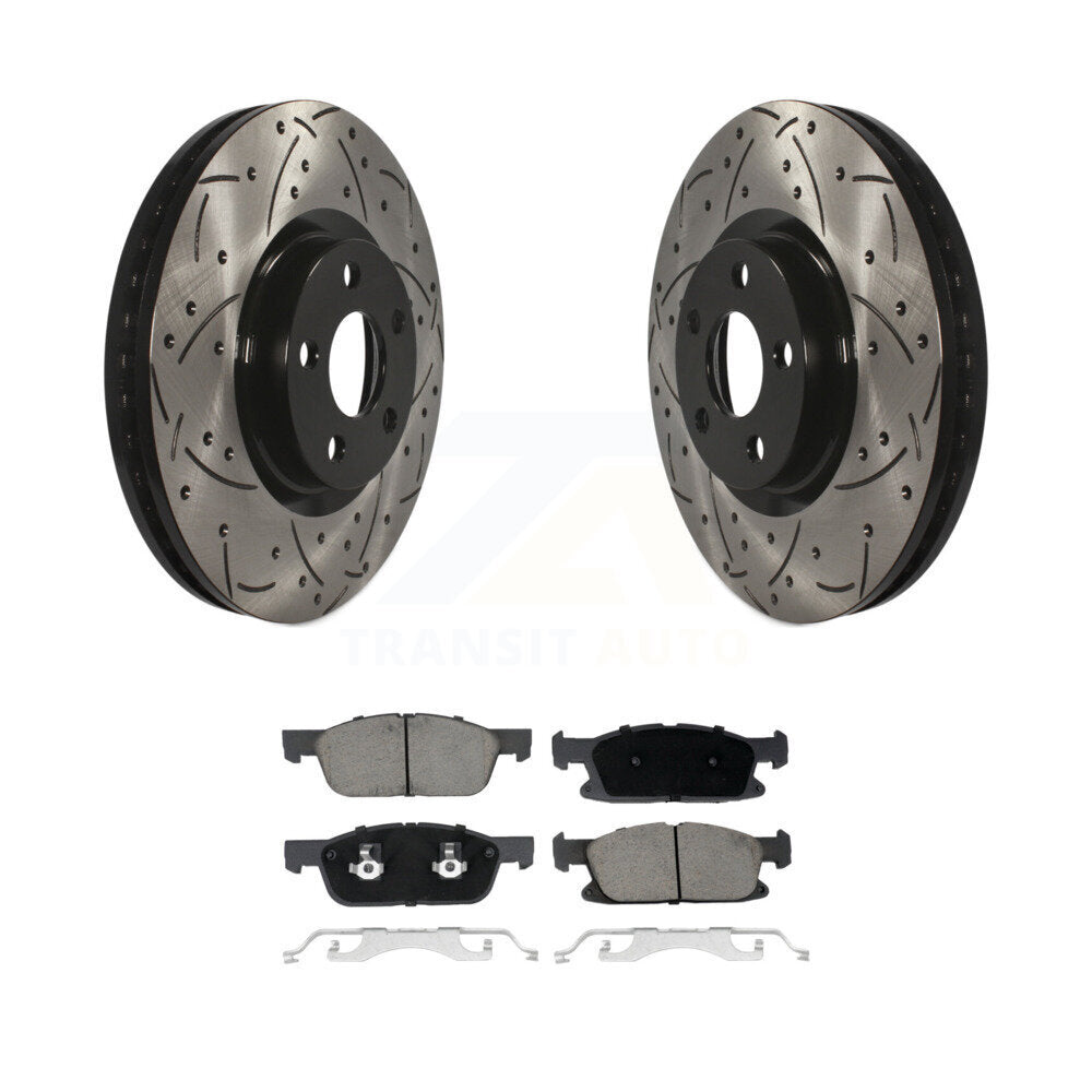 Kit de plaquettes en céramique pour Rotor de frein à disque, fente de forage à revêtement avant, pour Lincoln Continenta