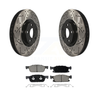 Kit de plaquettes en céramique pour Rotor de frein à disque, fente de forage à revêtement avant, pour Lincoln Continenta