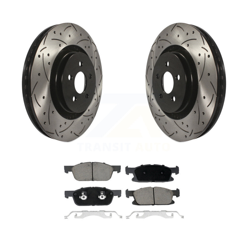 Kit de plaquettes de frein en céramique, Rotors de frein à disque à fente avant percée pour Ford Fusion Lincoln MK