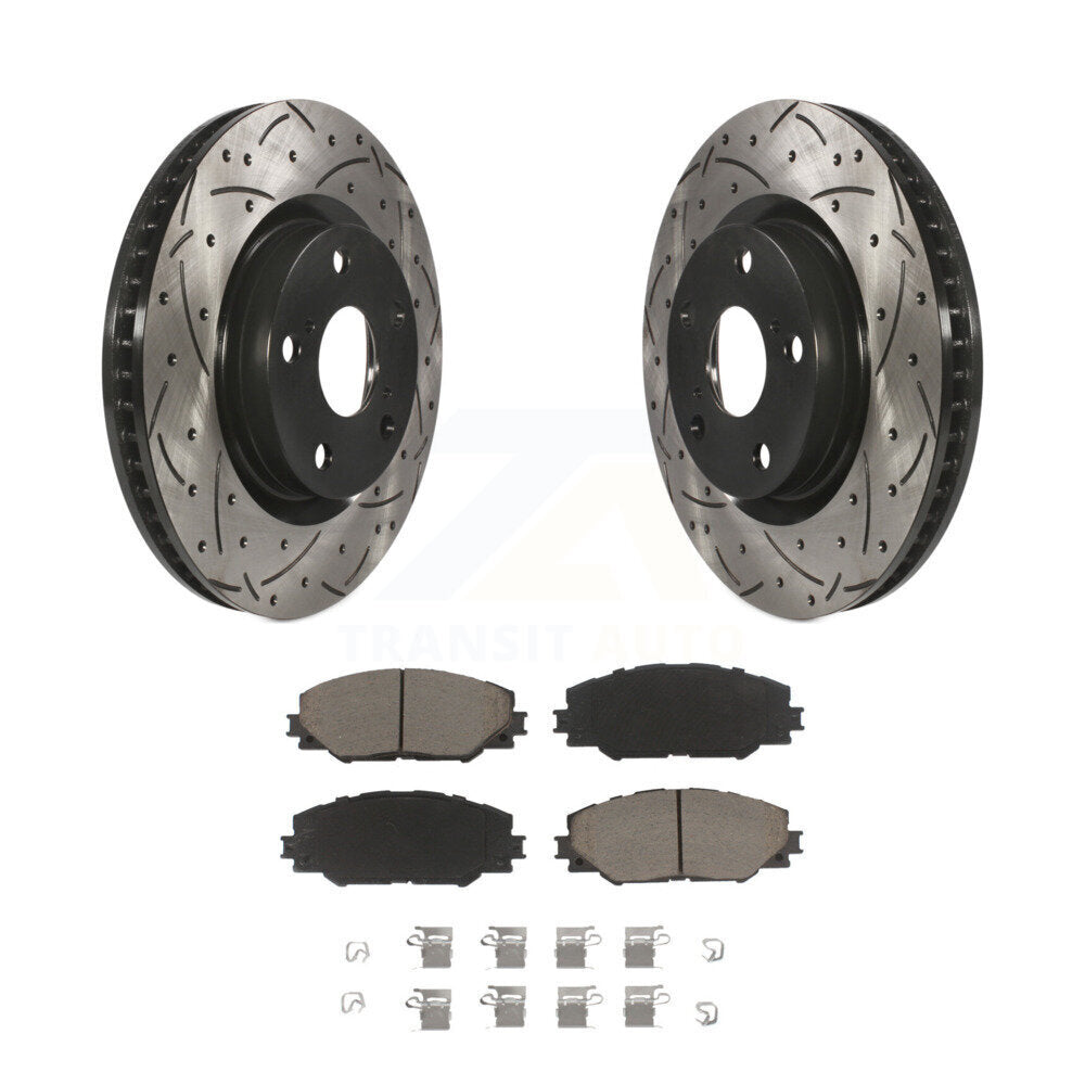 Kit de plaquettes en céramique pour Rotor de frein, fente de perçage avant, pour Toyota RAV4 Matrix Pontiac Vib