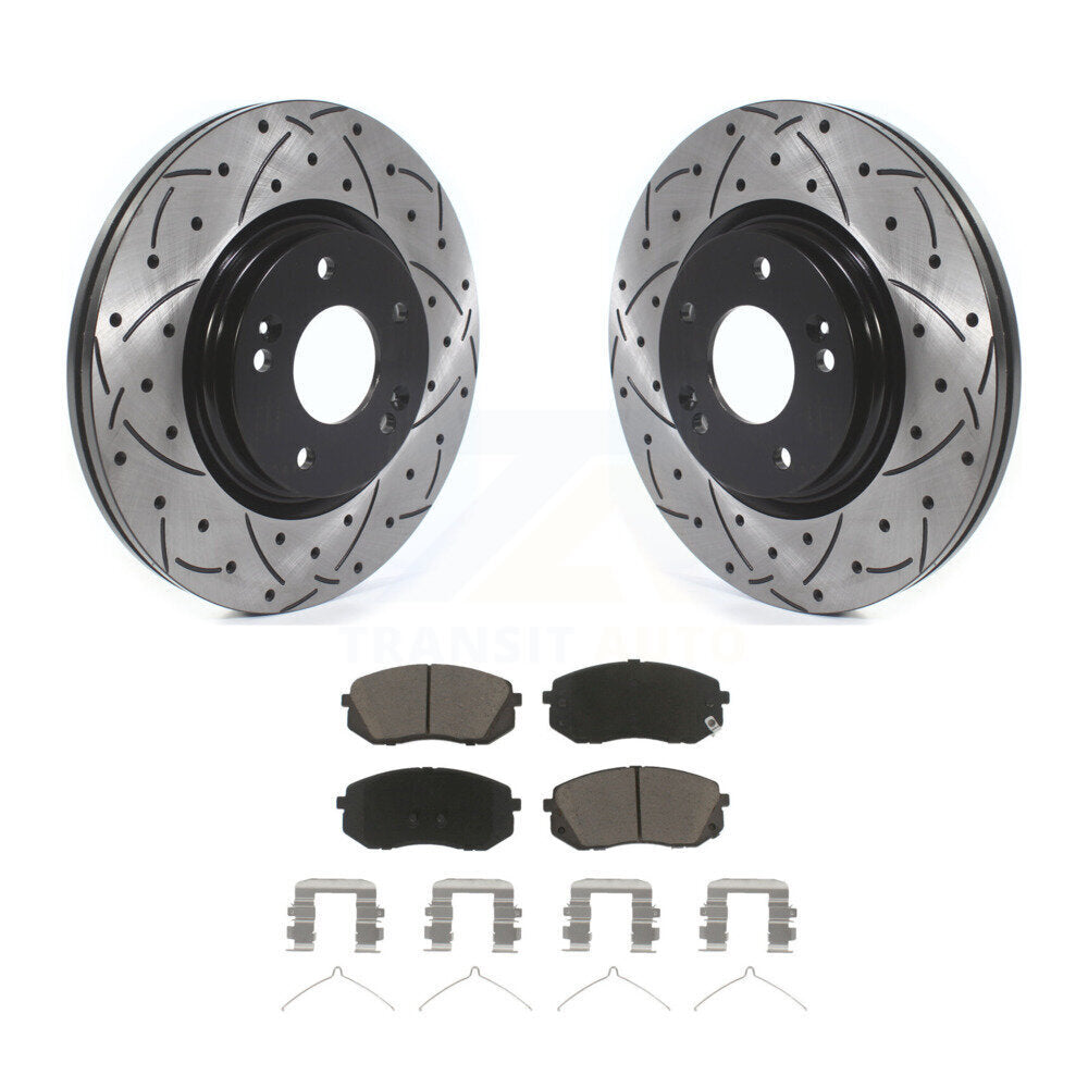 Kit de plaquettes en céramique pour Rotor de frein, fente de perçage avant, pour Hyundai Sonata Kona Electric E