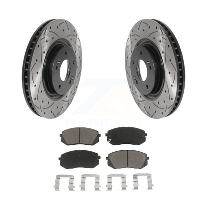 Kit de plaquettes en céramique pour Rotors de frein à disque, fente de perçage avant, pour Hyundai Tucson Sonata Ki
