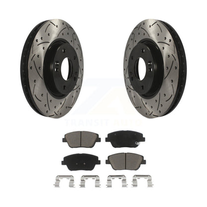 Kit de plaquettes en céramique pour Rotors de frein à disque, fente de perçage avant, pour Hyundai Sonata Kia Optim