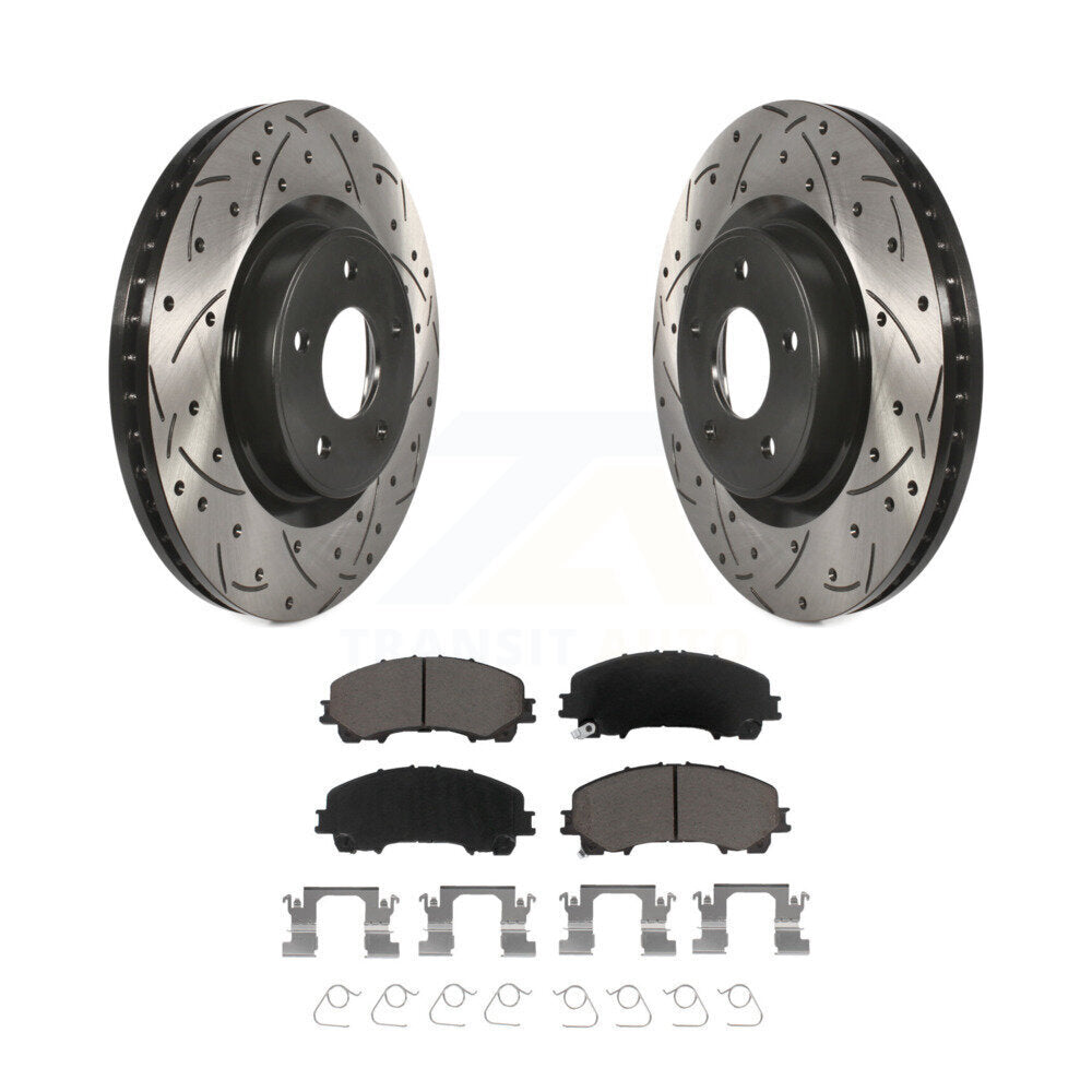 Kit de plaquettes en céramique pour Rotor de frein à disque, fente de perçage pour manteau avant, pour INFINITI Q50 QX50 Q6