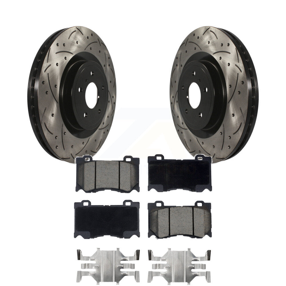 Kit de plaquettes en céramique pour rotors de frein à fente avant, pour INFINITI Q50 G37 Nissan 370Z