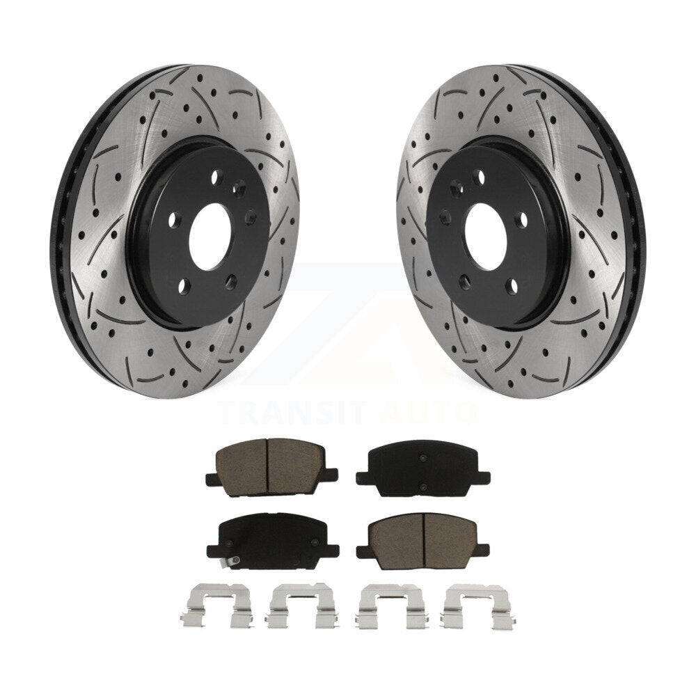 Rotor de frein à fente percée avant et Kit de plaquettes en céramique pour Buick Encore Chevrolet Tra
